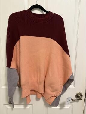 Free People Peach Combo Sweater Size S NWT